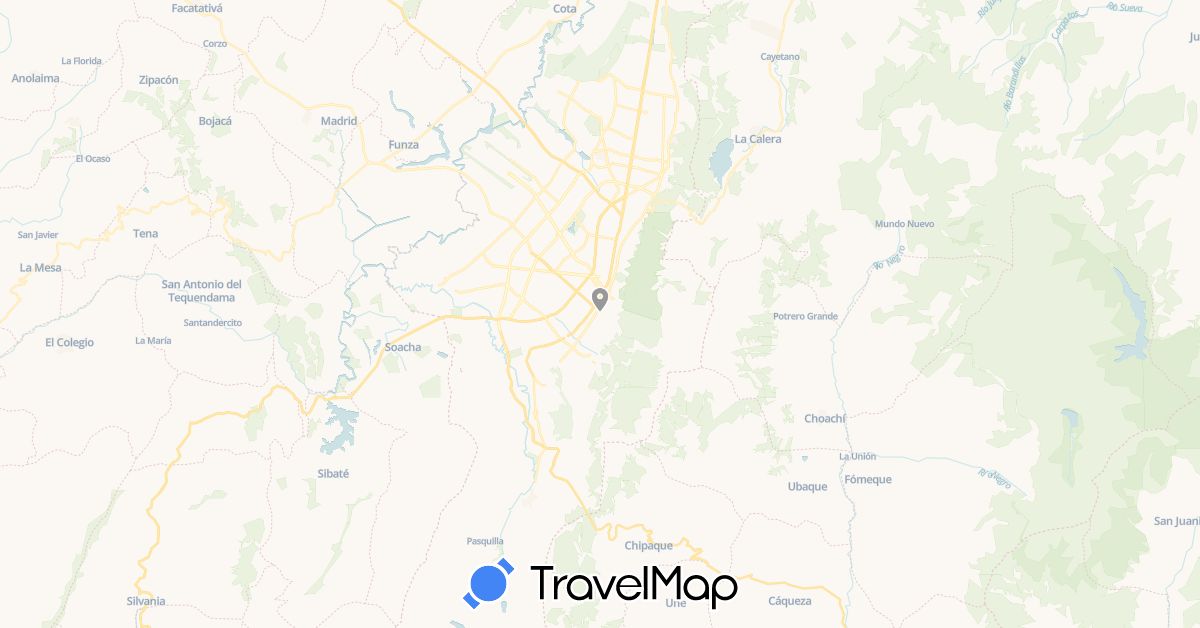 TravelMap itinerary: plane in Colombia (South America)